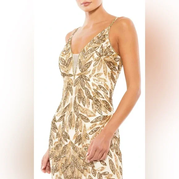 Hand Embellished Sleeveless Evening Gown - Picture 3 of 4